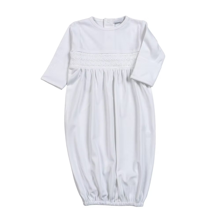 White Hand Smocked Pima Gown