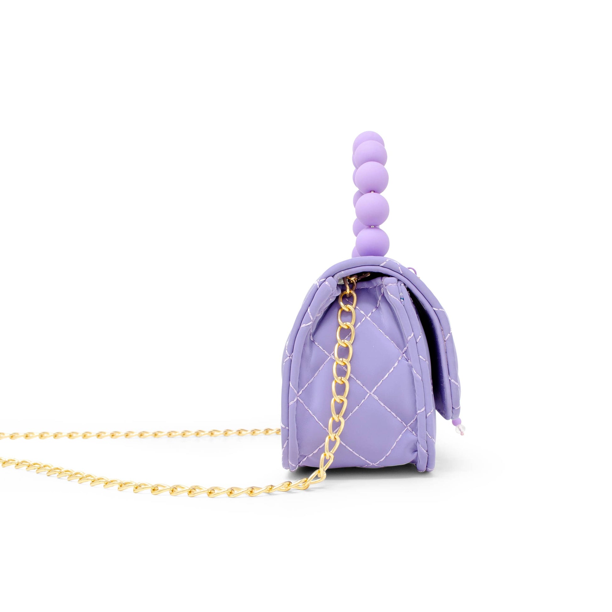 Pearl Handle Message Charm Handbag | Lavender