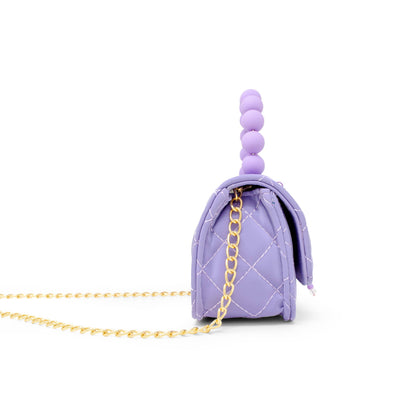 Pearl Handle Message Charm Handbag | Lavender