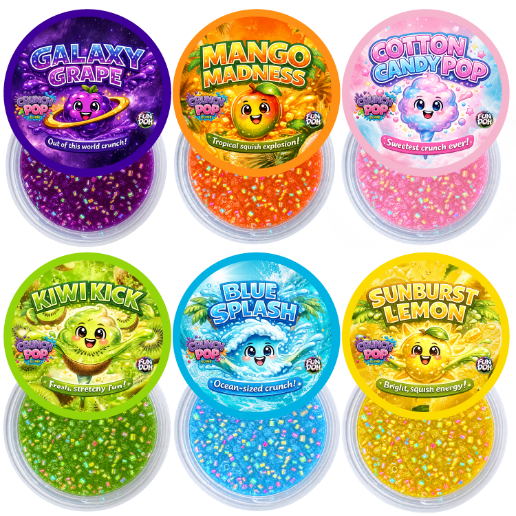 Fun Doh Crunch Pop Color Sensory Squishy Slime | Assorted