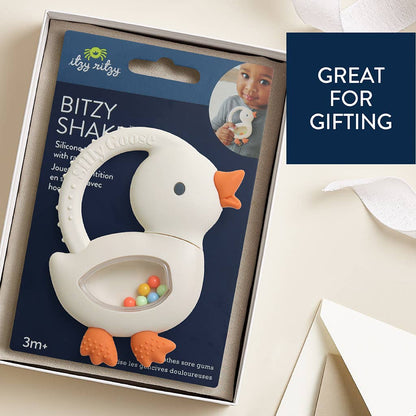 Bitzy Shake Silicone Teether w Rattle | Cherries