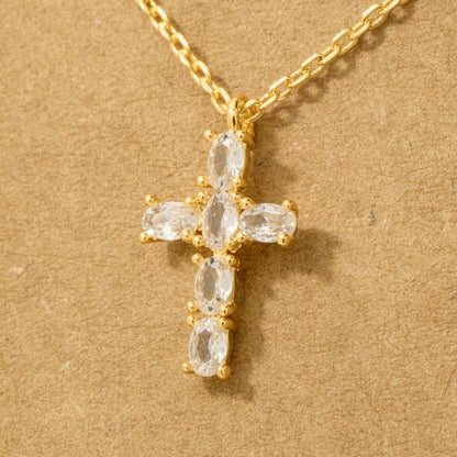 CZ Cross Pendant Necklace