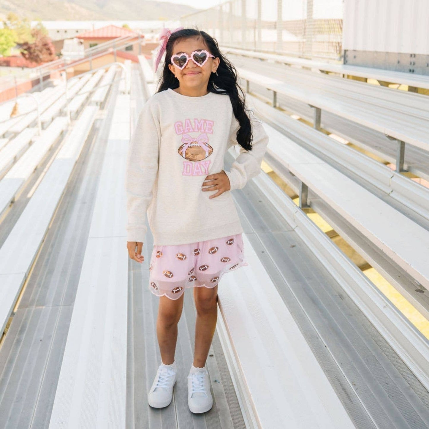 Mini Sequin Footballs Tutu Skirt