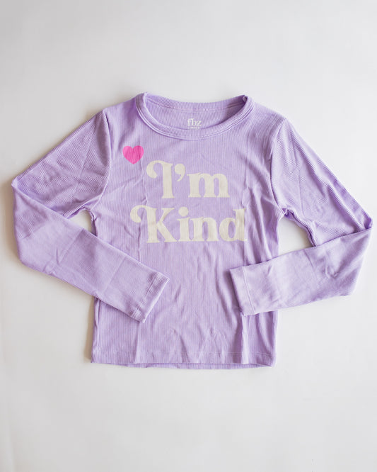 I'm Kind Ribbed Long Sleeve | Purple