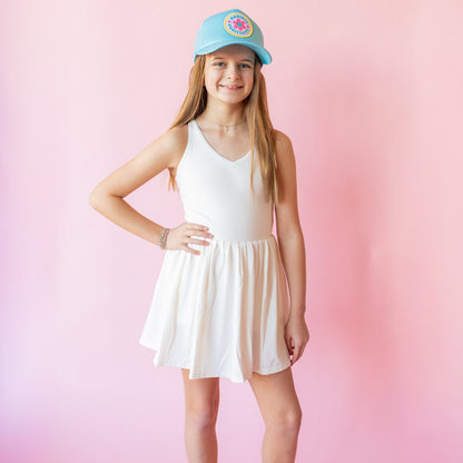 Pleated Active Dress | White