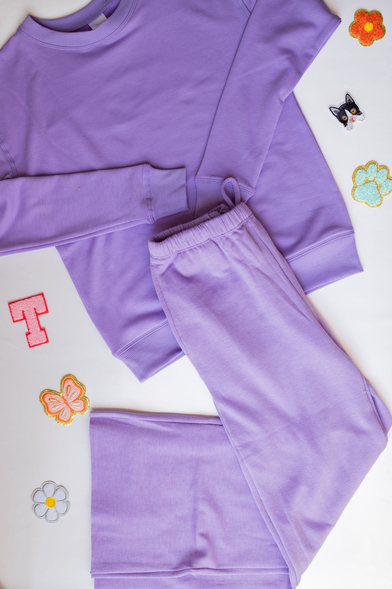 Custom Patch Set | Cloud Oversized Sweatshirt + Wide Leg Pant