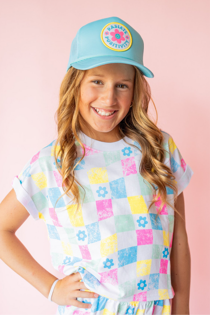 XOXO by Magpies All Over Checker French Terry Tee