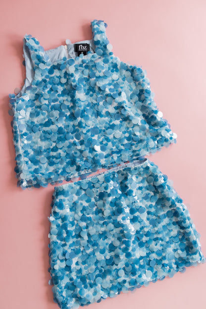 Large Sequin Skirt | Baby Blue
