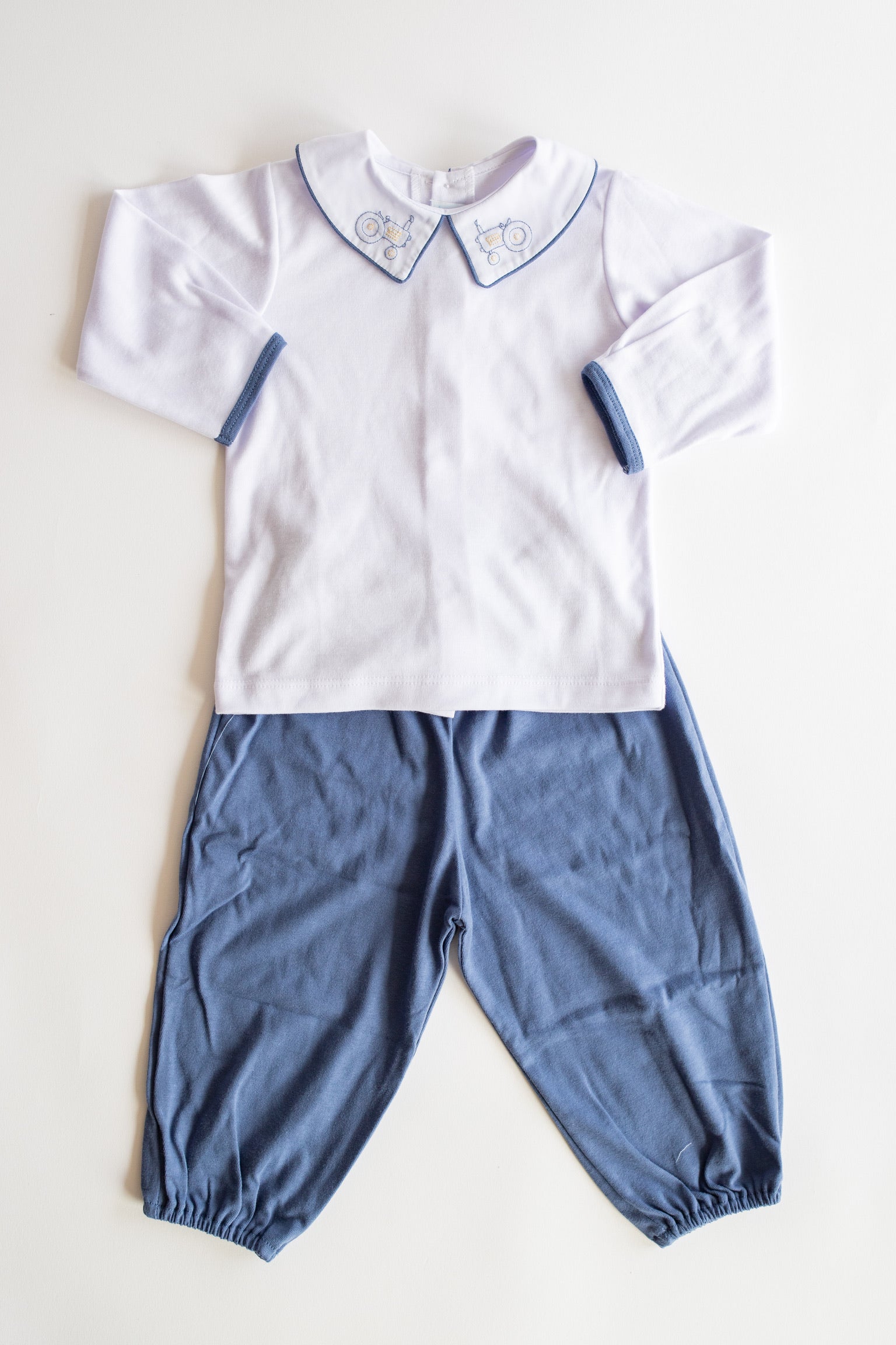 Embroidered Collar Knit Set | Slate Tractor
