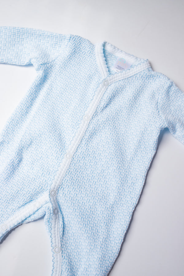 Blue Knit Footie