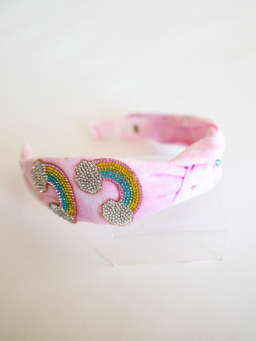 Butterfly Embossed Crystal Rainbow Headband