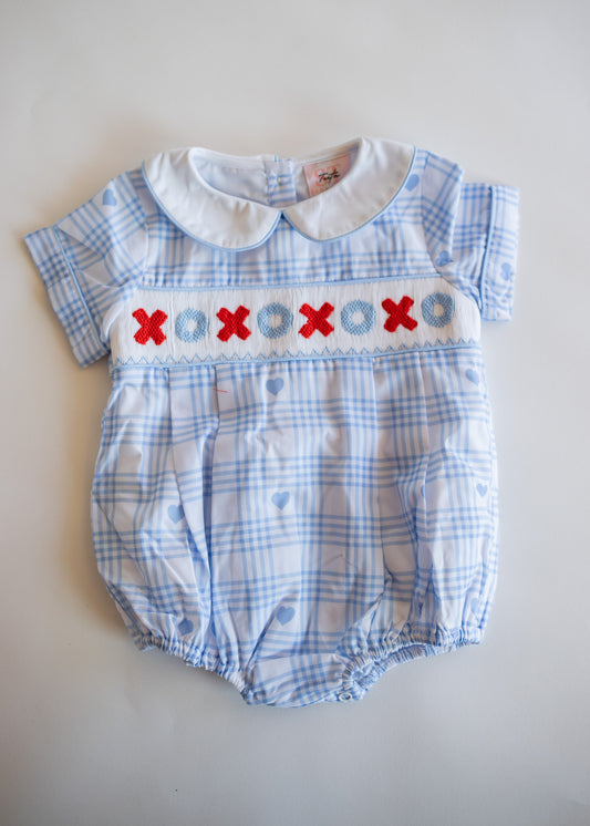 XOXO Boy's Smocked Collared Bubble