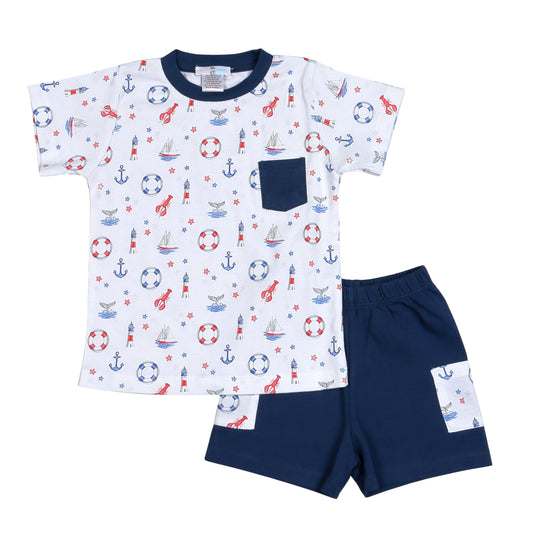 Ahoy Sailor! Pima Short Set