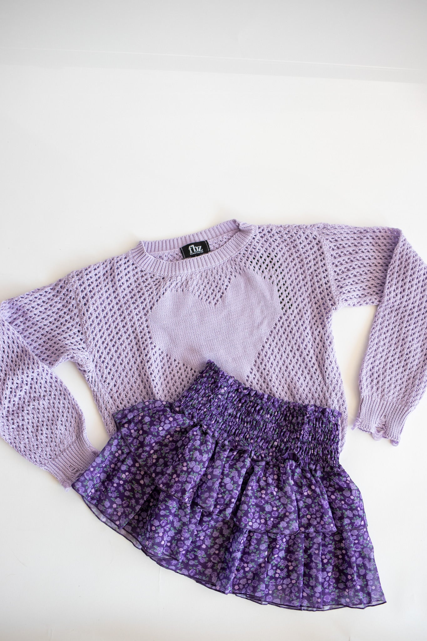 Heart Knit Sweater | Lavender