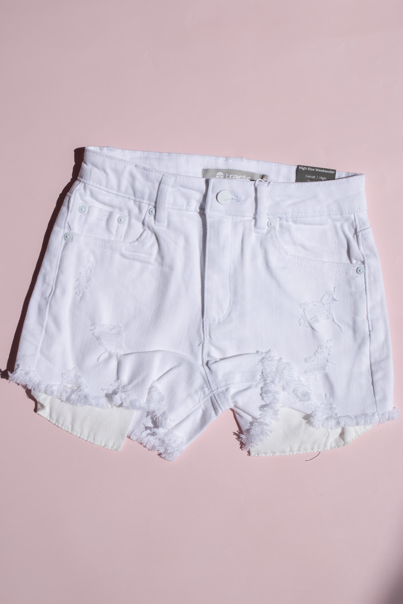 High Rise Weekender Short | White