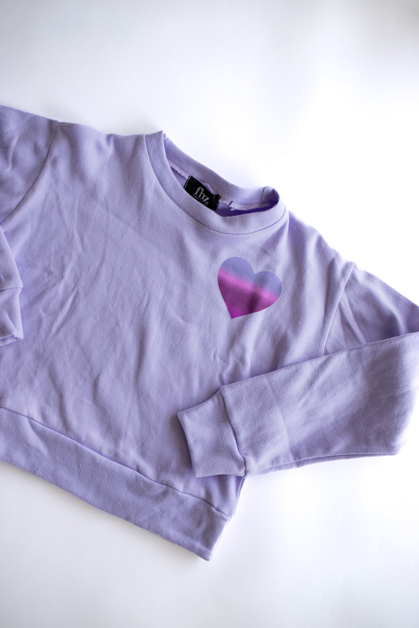 Lavender Sweatshirt with Ombre Heart