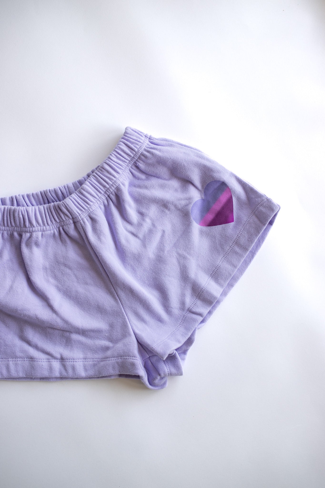 Lavender Shorts with Ombre Heart