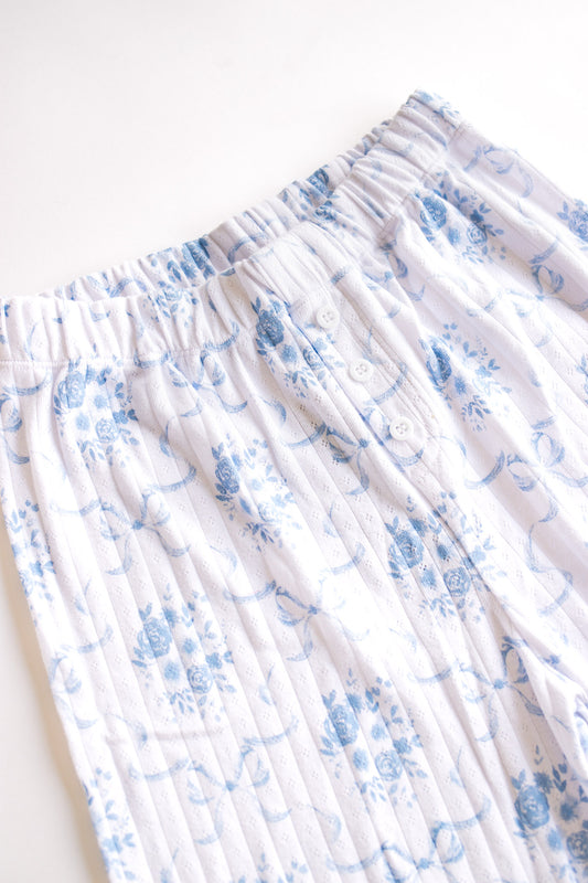 All Over Print Pointelle Pant | Blue Bow Toile