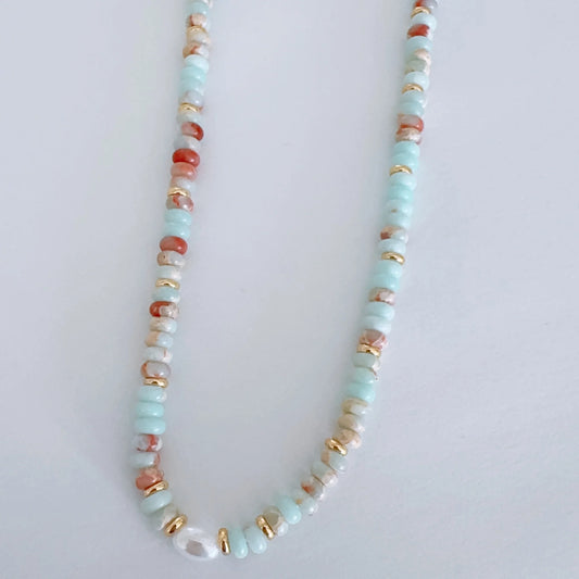 Powder Blue Gemstone Necklace