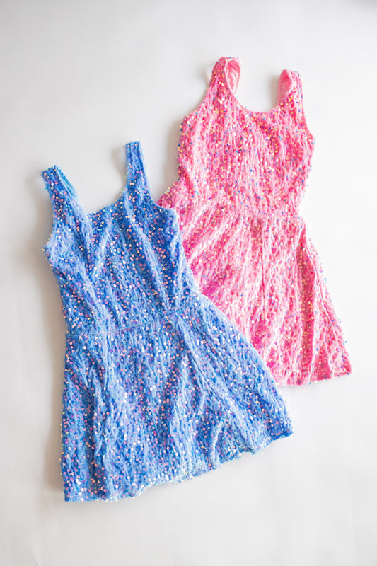 Velvet Sequin Dress | Blue