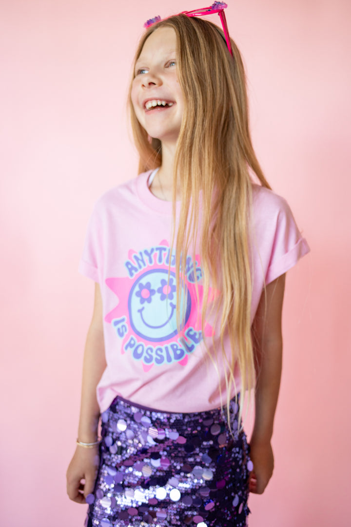 XOXO by Magpies Anything is Possible Printed Tee | Bubble Gum Pink