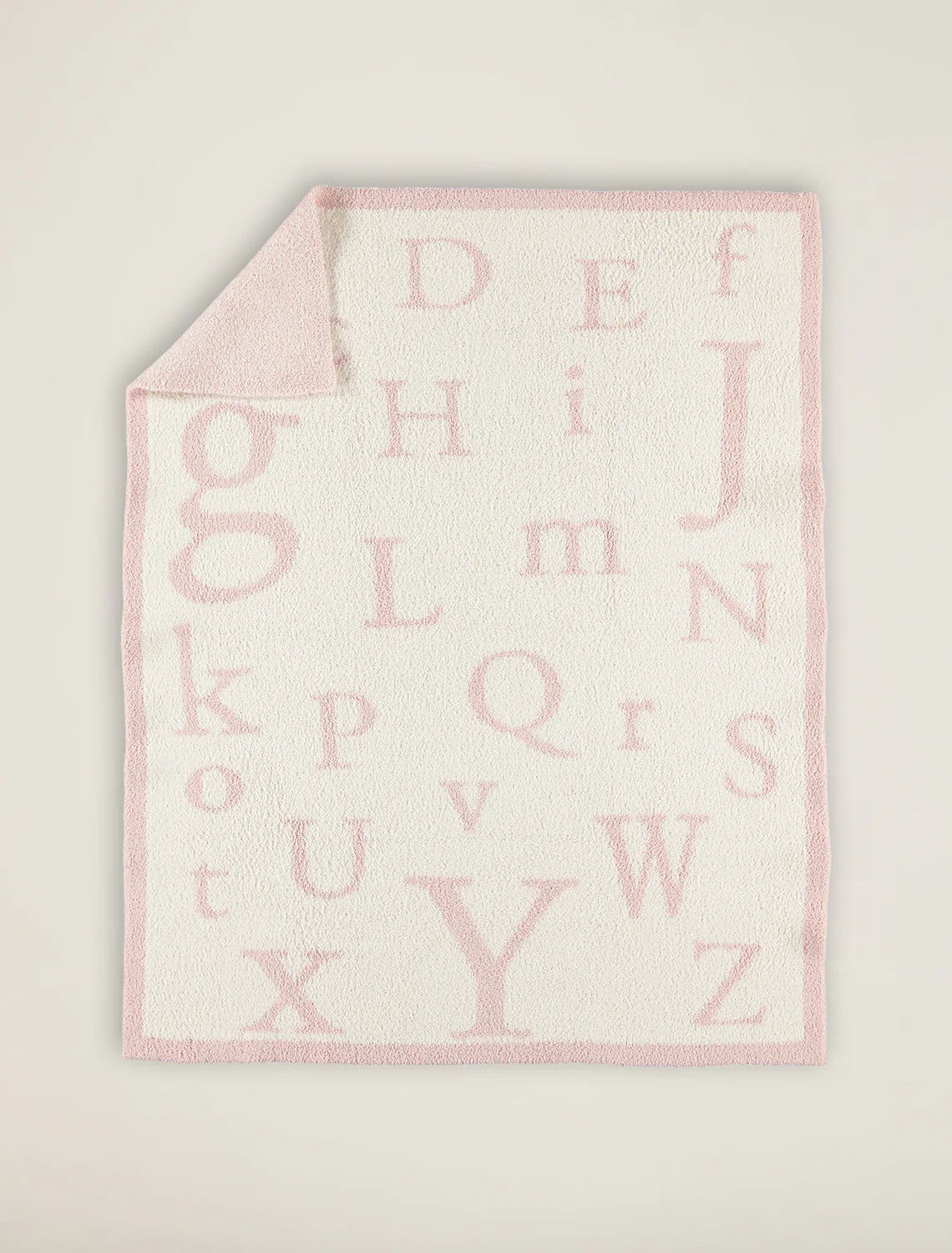 CozyChic ABC Blanket | Dusty Rose/Cream