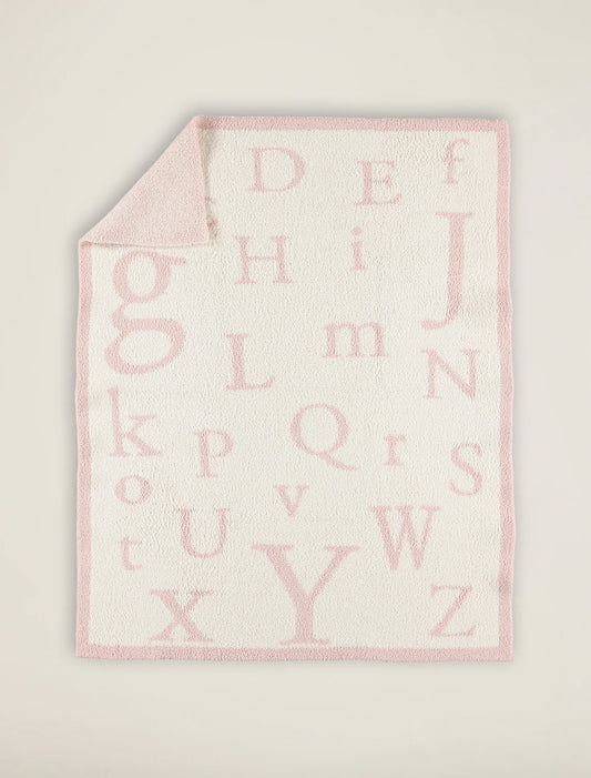 CozyChic ABC Blanket | Dusty Rose/Cream