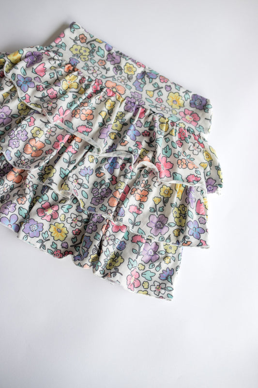 Multi Flower Tiered Skirt