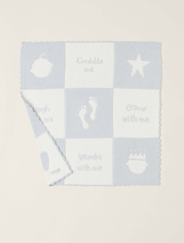 Cozychic Cuddle Receiving Blanket | Blue/Pearl