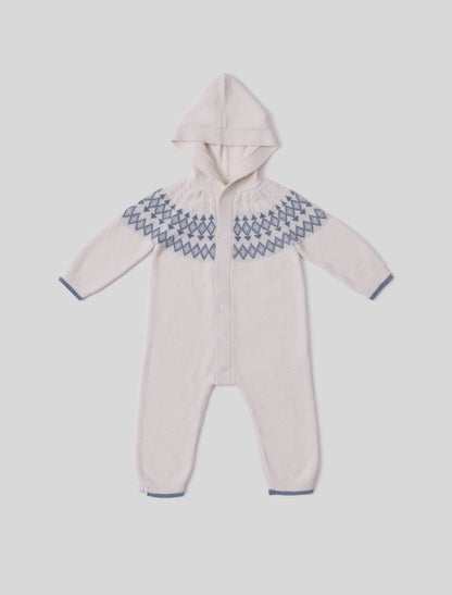 CozyChic Lite Baby Faire Isle Onesie | Cream Multi