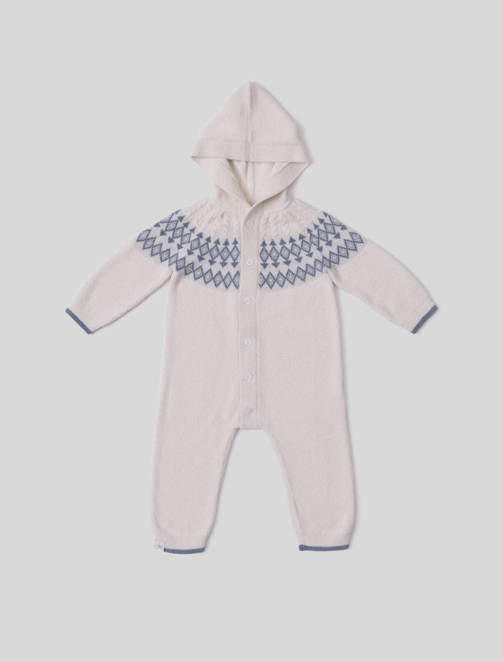CozyChic Lite Baby Faire Isle Onesie | Cream Multi