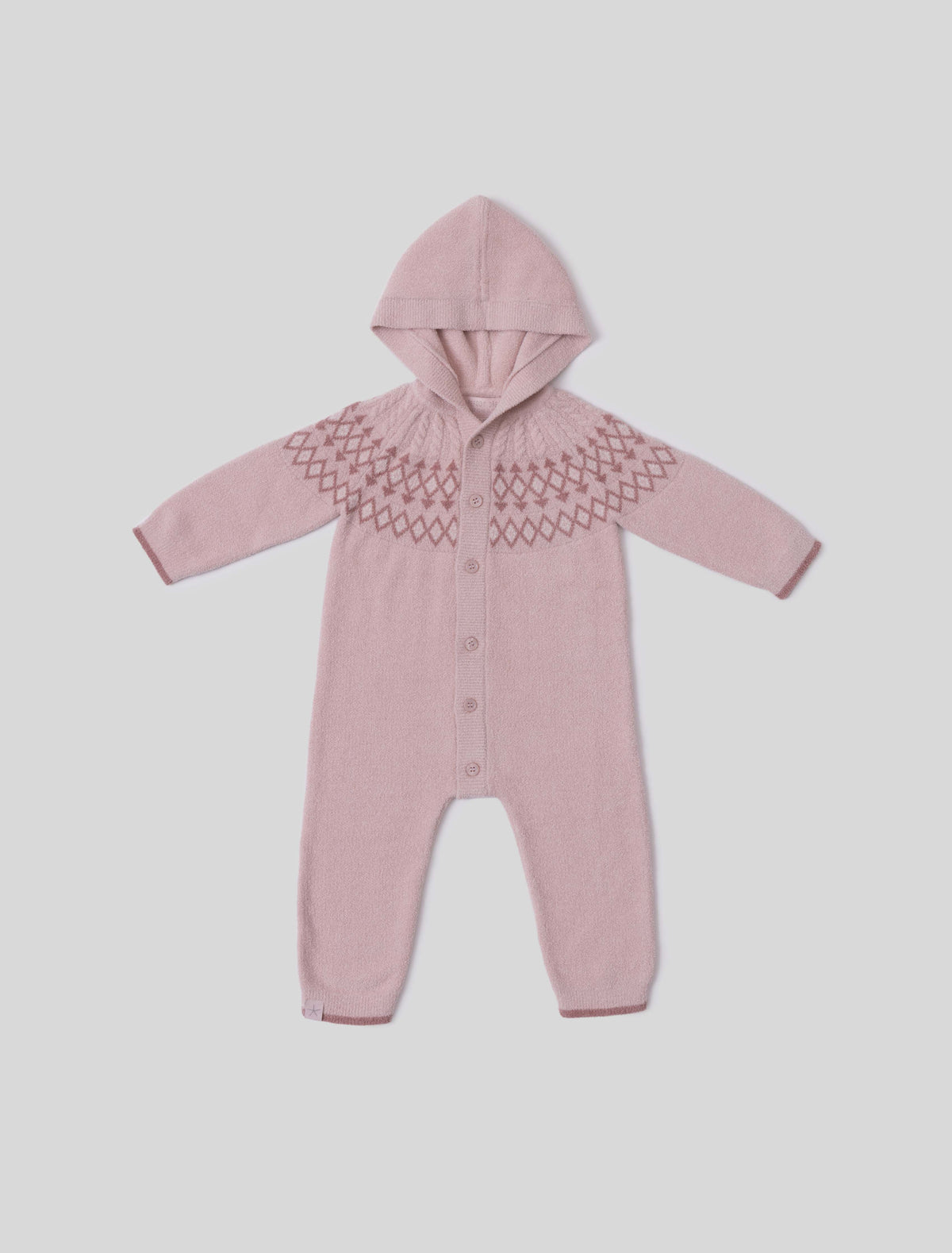 CozyChic Lite Baby Faire Isle Onesie | Dusty Rose Multi