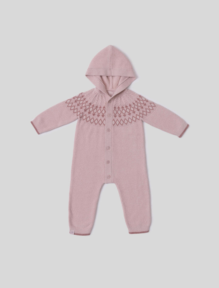 CozyChic Lite Baby Faire Isle Onesie | Dusty Rose Multi