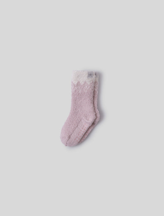 CozyChic Toddler Fair Isle Sock | Dusty Rose/Cream