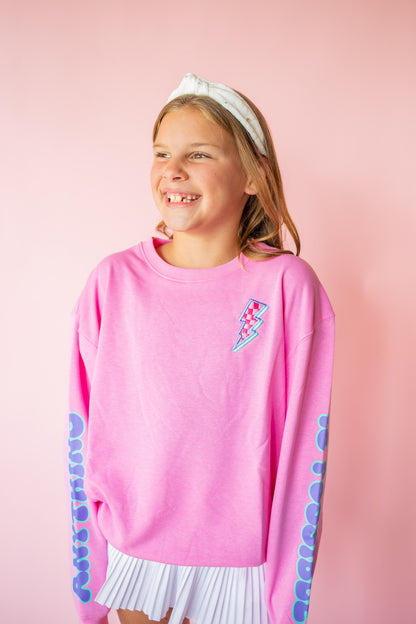 XOXO by Magpies Anything is Possible Lightning Sweatshirt | Berry Pink