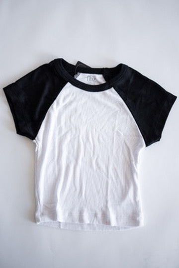 Ribbed T-Shirt | Black/White