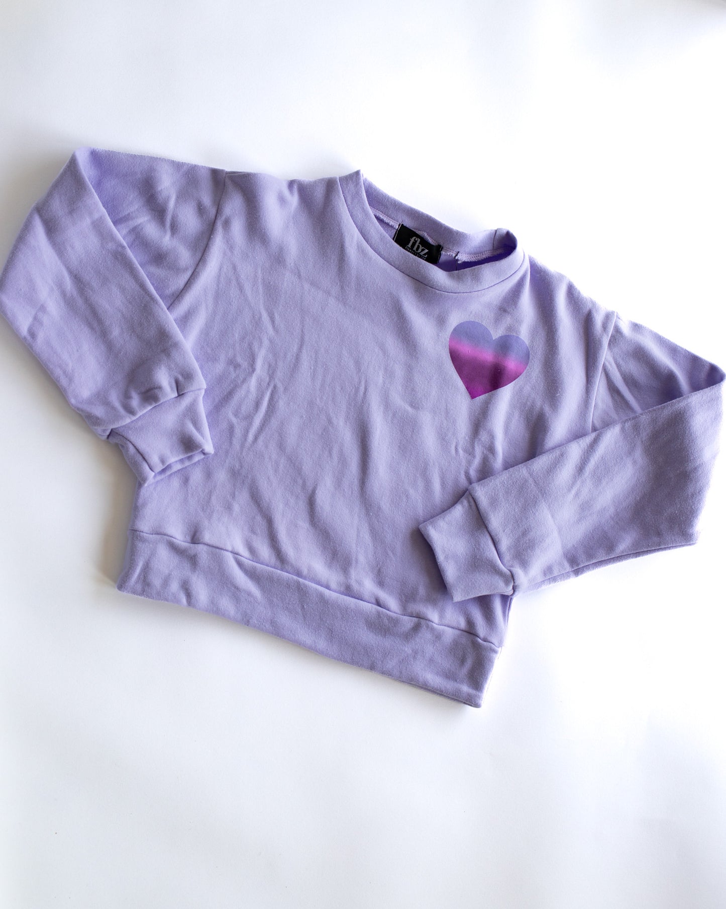 Lavender Sweatshirt with Ombre Heart