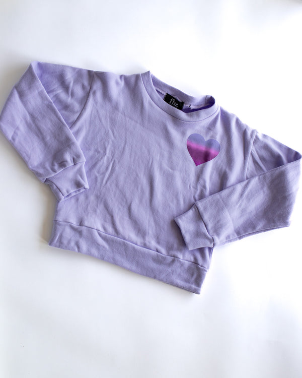 Lavender Sweatshirt with Ombre Heart