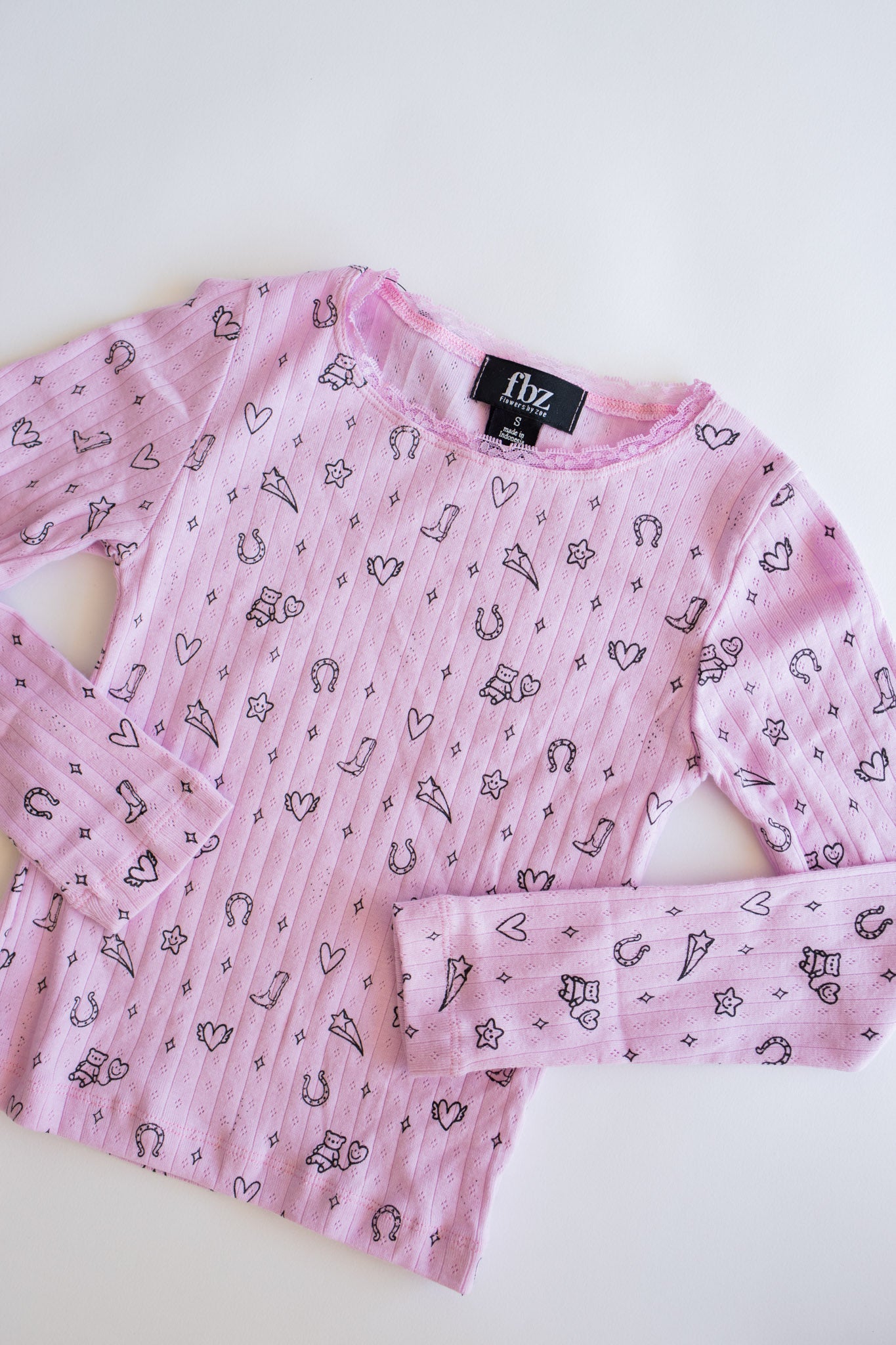 Pointelle Long Sleeve | Pink Western