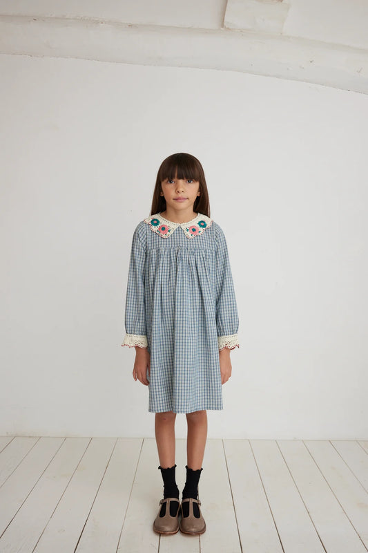 Rhea Dress | Blue Check