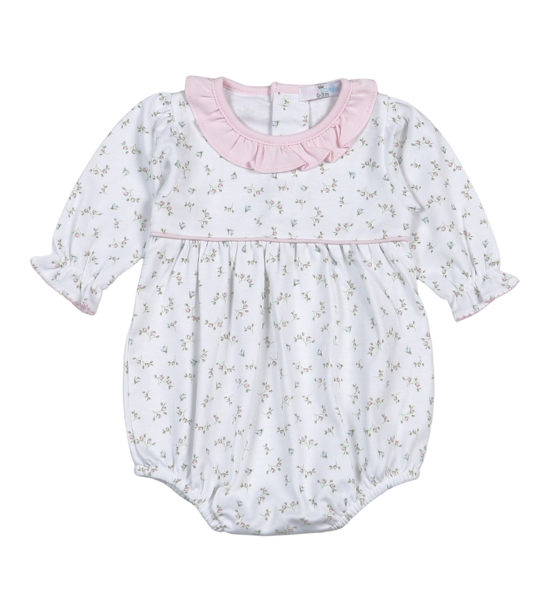 Bella Pink Floral Pima Long Sleeve Bubble