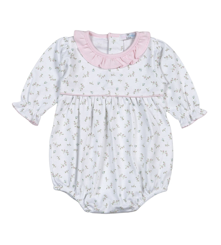 Bella Pink Floral Pima Long Sleeve Bubble