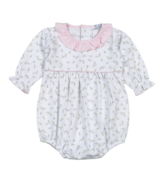 Bella Pink Floral Pima Long Sleeve Bubble