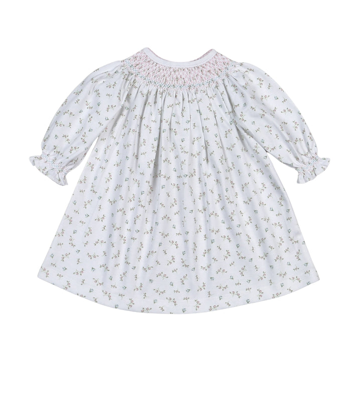 Bella Pink Floral Hand Smocked Bishop Dress