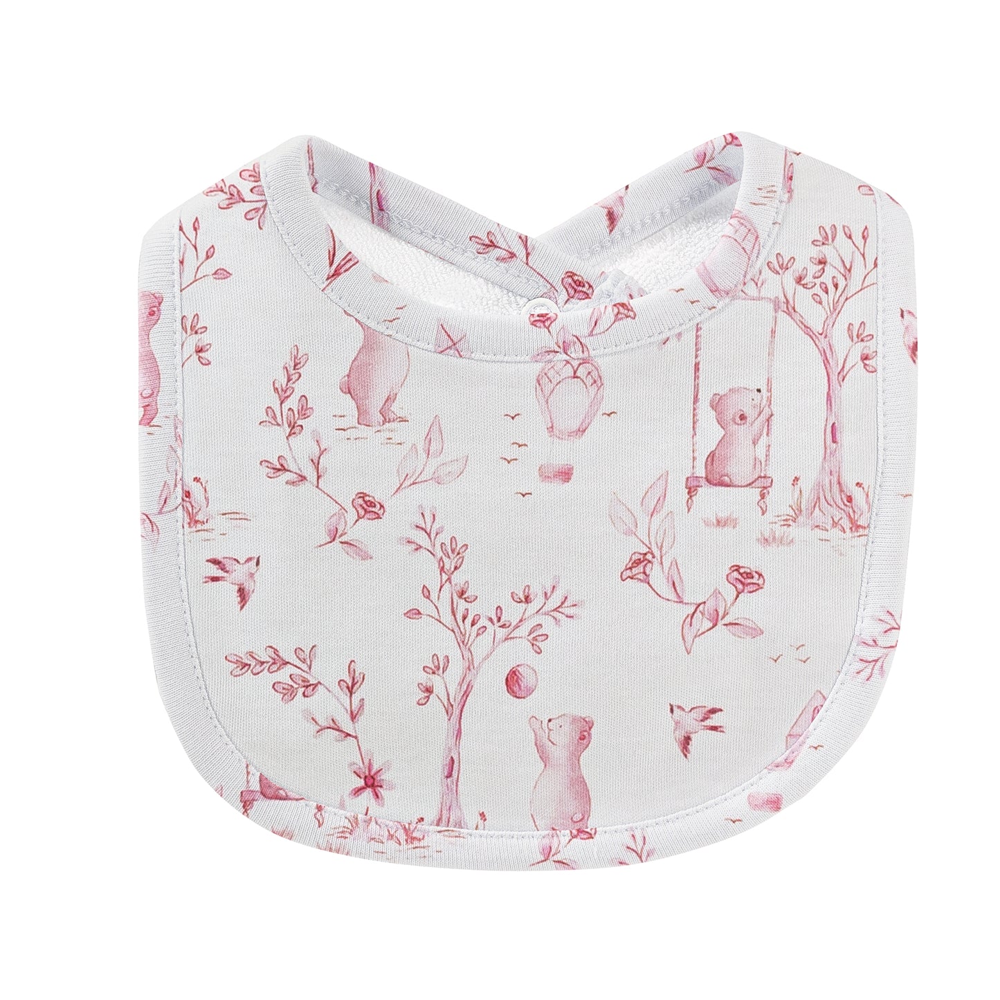 Printed Bib | Pink Toile de Jouy