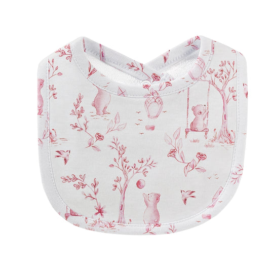 Printed Bib | Pink Toile de Jouy