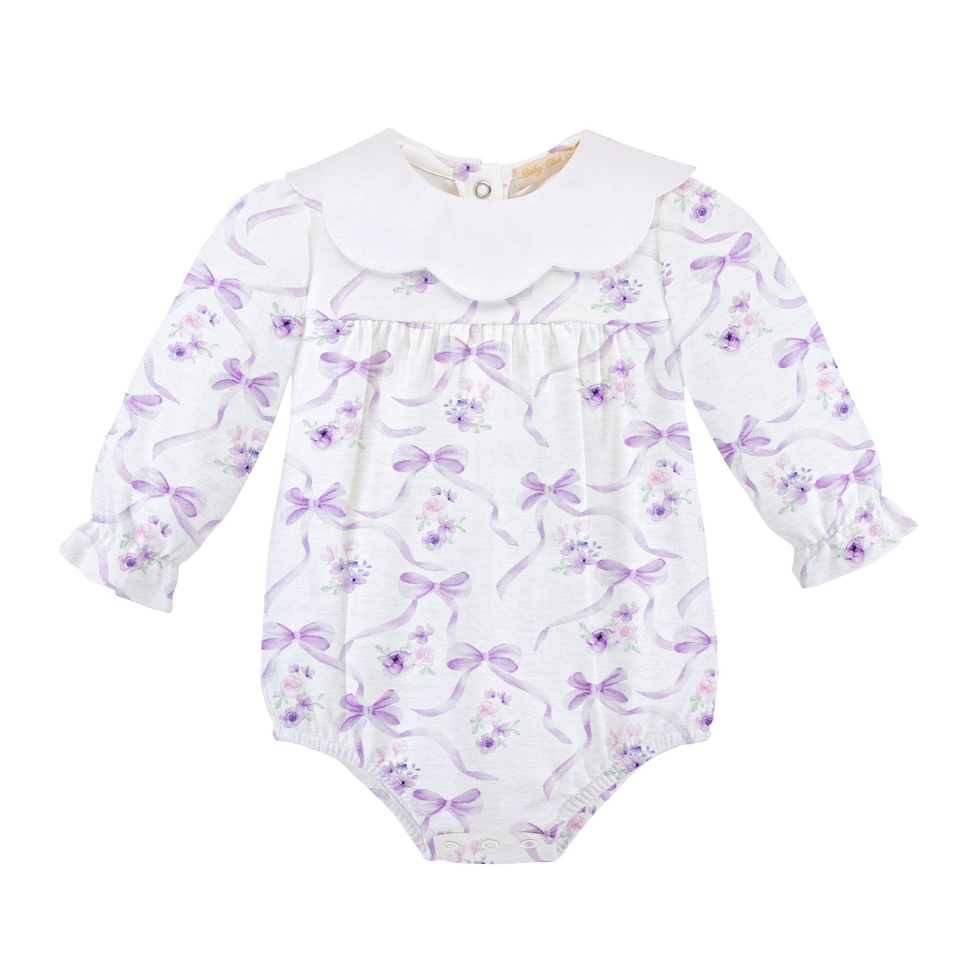 Dreamy Ties Printed Pima Bubble w Scalloped Collar