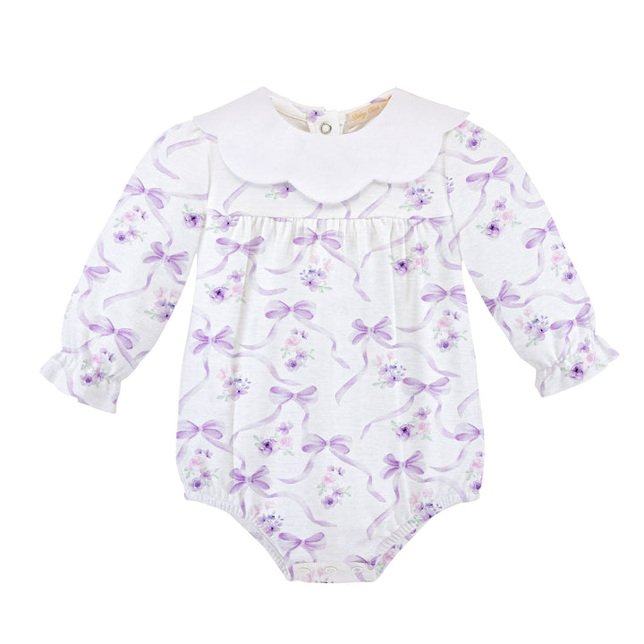 Dreamy Ties Printed Pima Bubble w Scalloped Collar