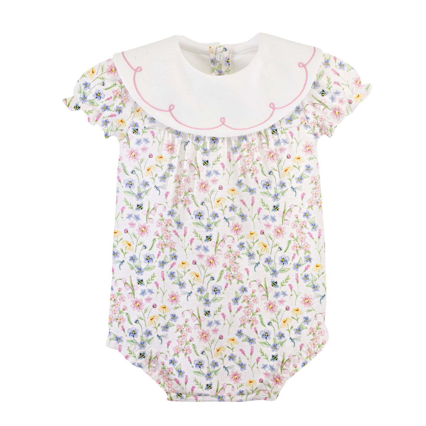 summer blooms bubble, embroidered collar