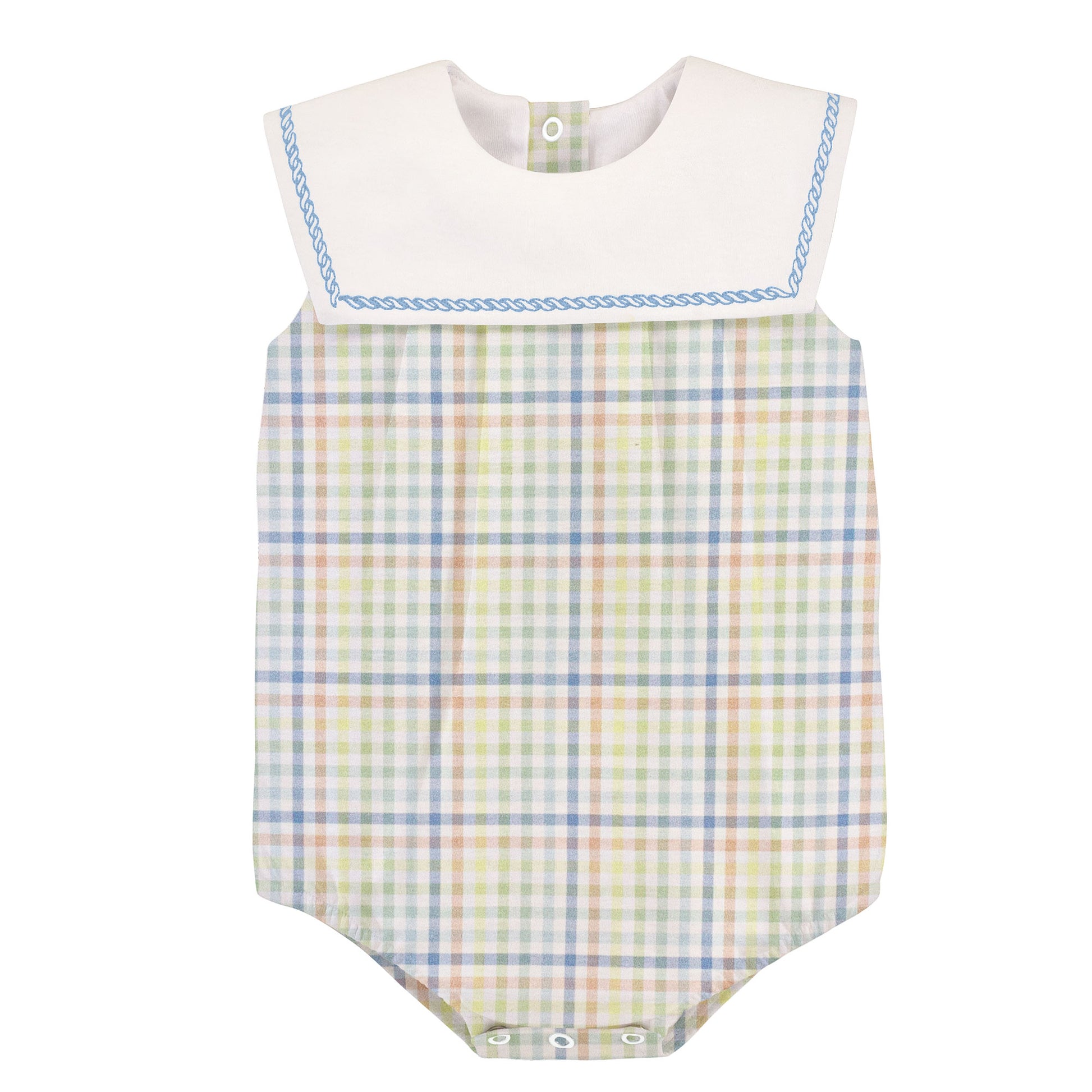 gingham adventure bubble, sailor collar